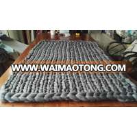 in stock super chunky 100% merino wool yarn throw blanket,wholesale